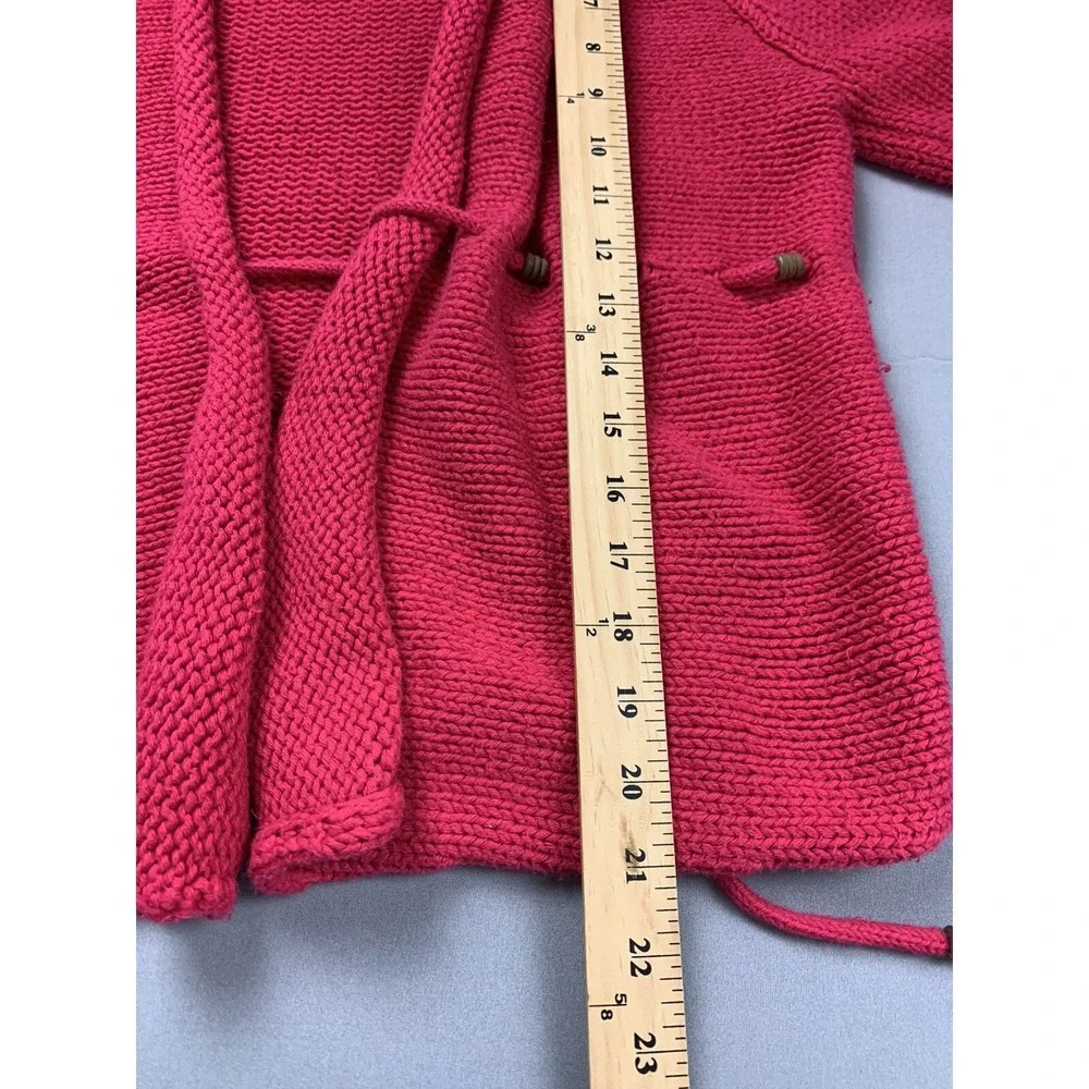Pure‎ Handknit Womens Cardigan Small Pink Wrap Cozy Valentines Day Chunky Knit